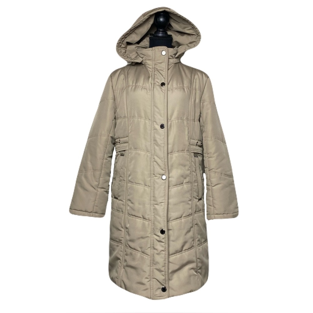 Fen Nelli Winter Beige‎ Knee Length Puffer Jacket Women's 12